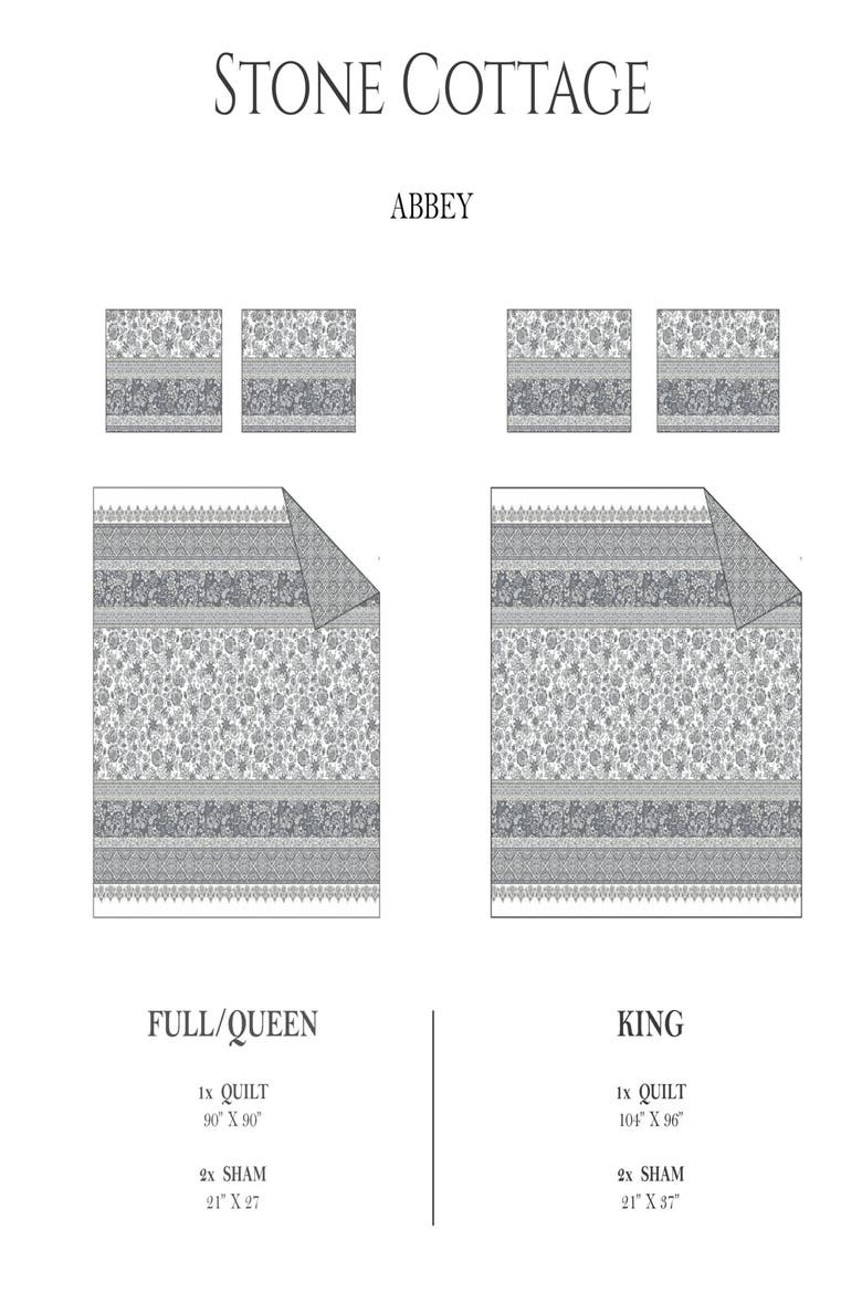 Abbey 136 Thread Count Cotton Quilt Set, Alternate, color, OPEN MEDIUM GREY