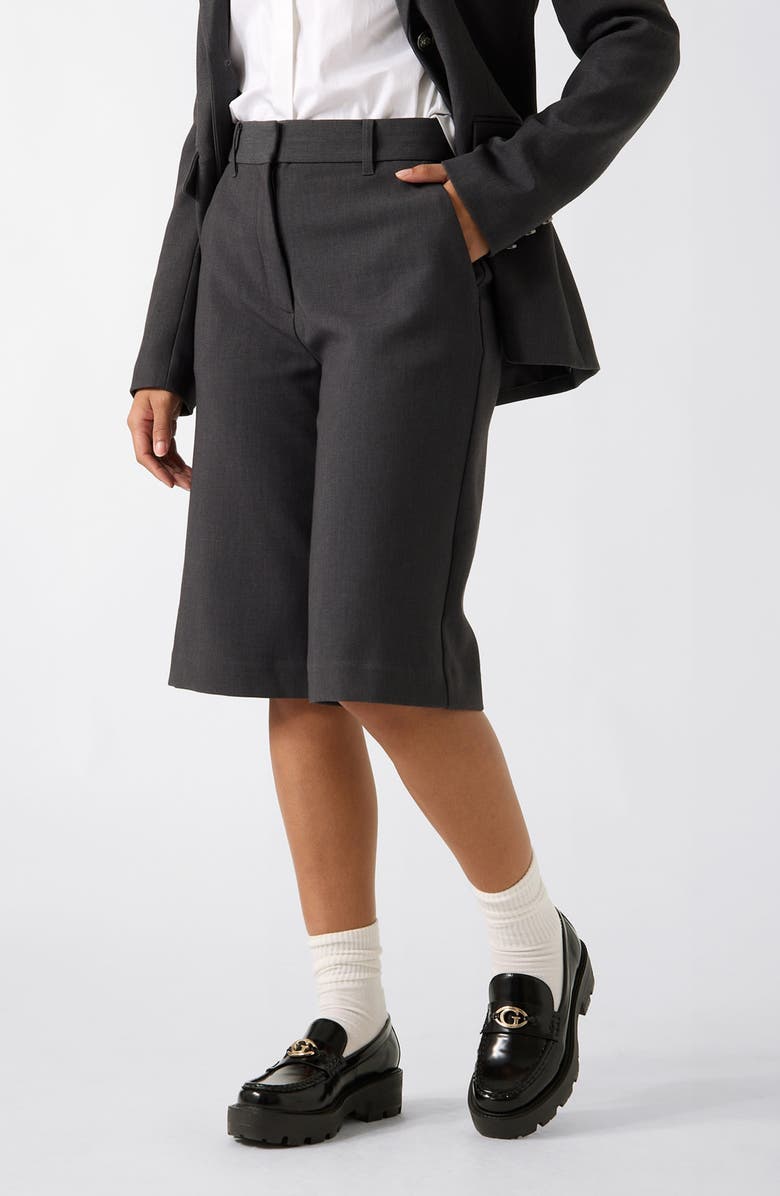 GUESS Joandra Bermuda Shorts, Alternate, color, Dark Grey Melange