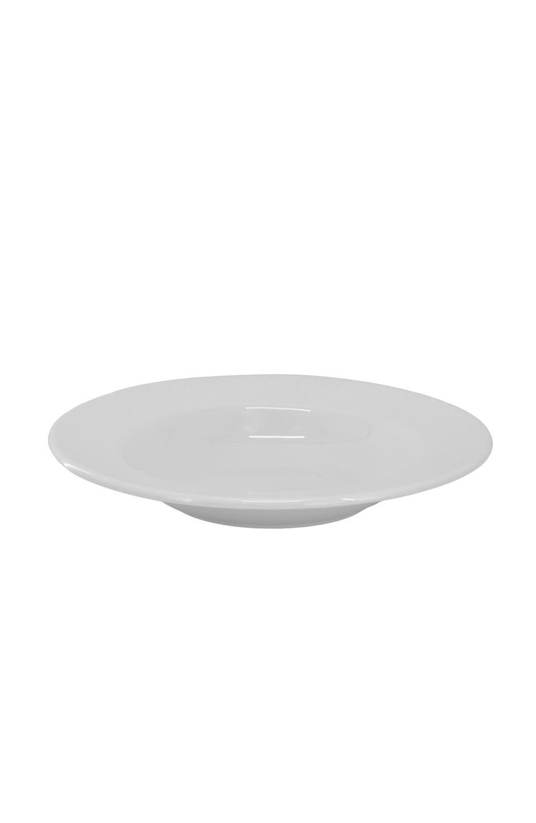 Elama Soyer 16 Piece Textu Design Double Bowl Porcelain Dinnerware Set, Alternate, color, White