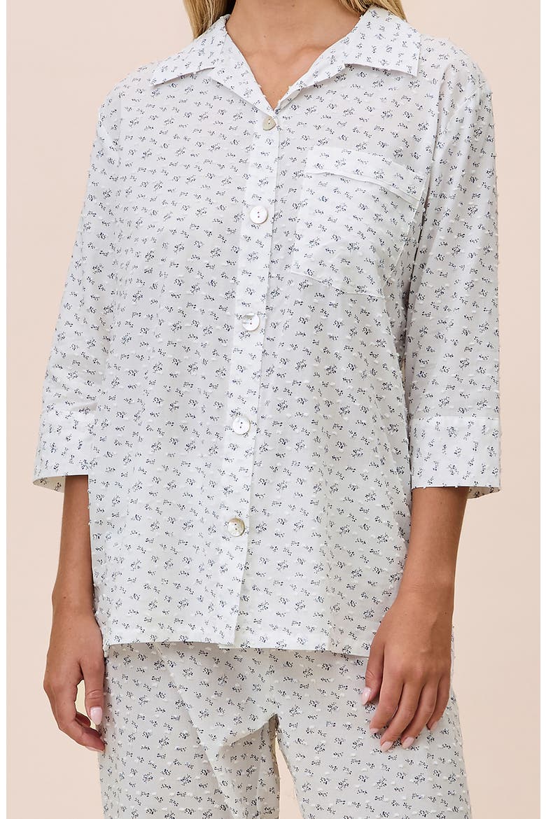 Swiss Dot Crop Pajamas, Alternate, color, ECRU