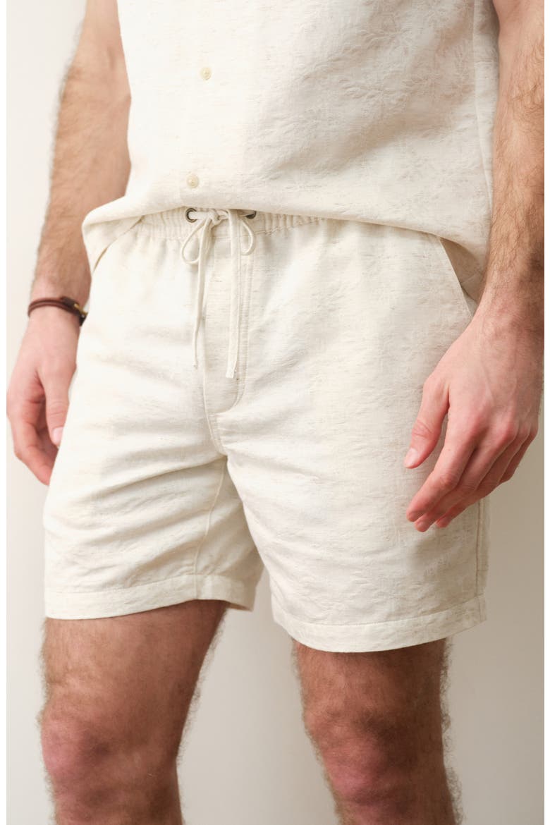 6-Inch Saturday Cotton & Linen Blend Beach Shorts, Alternate, color, NATURAL/ TAN