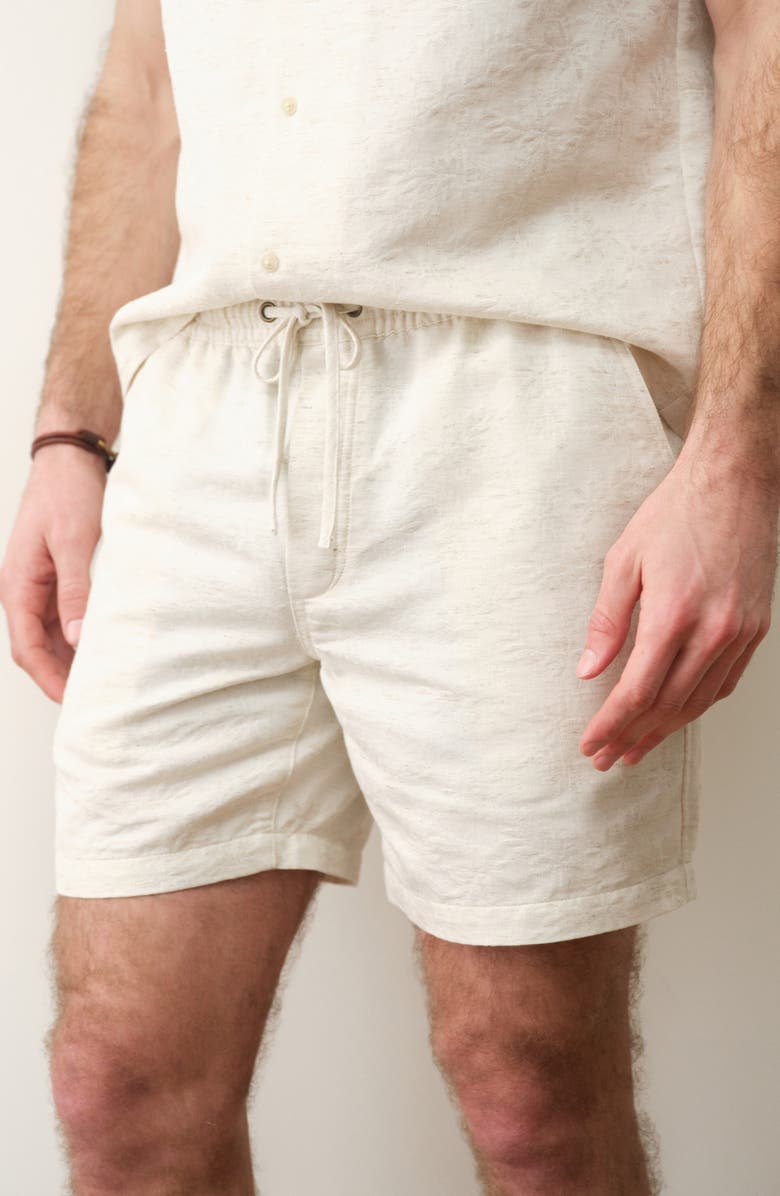 Marine Layer 6-Inch Saturday Cotton & Linen Blend Beach Shorts, Alternate, color, 