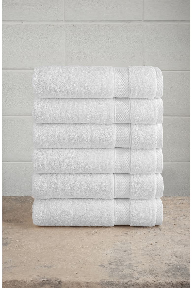 Set of 6 Anovia Turkish Cotton Hand Towels, Alternate, color, WHITE
