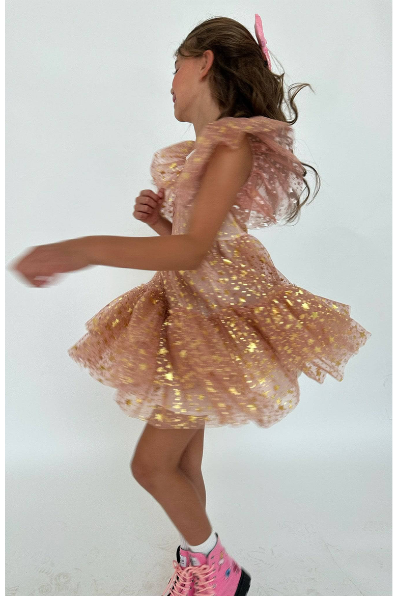 Goldie Star Dress, Alternate, color, Gold
