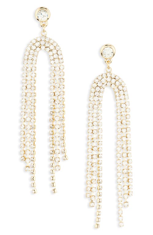 Shop Nordstrom Arched Crystal Fringe Drop Earrings In Clear- Gold