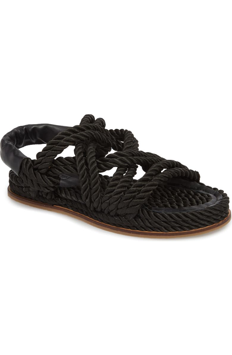 Topshop Fiesta Rope Flat Sandal, Main, color,