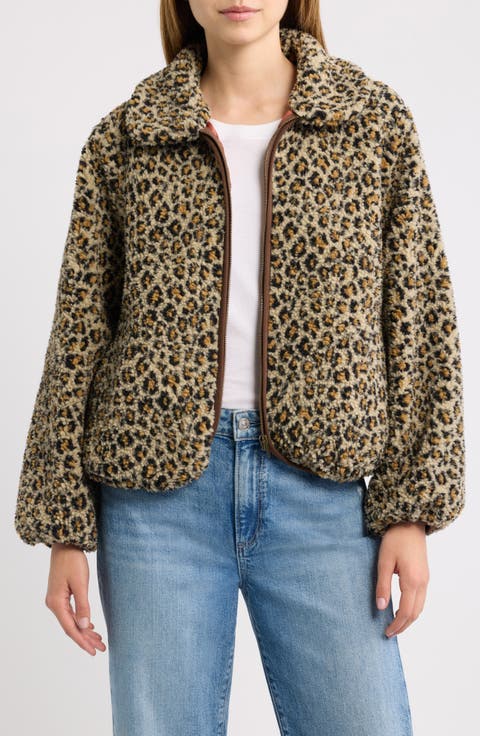The Vail Leopard Print Fleece Jacket