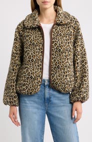 THE GREAT. The Vail Leopard Print Fleece Jacket