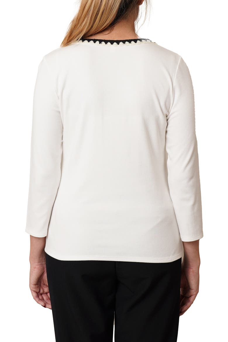 Stitched U-Neck T-Shirt, Alternate, color, BONE/ BLACK