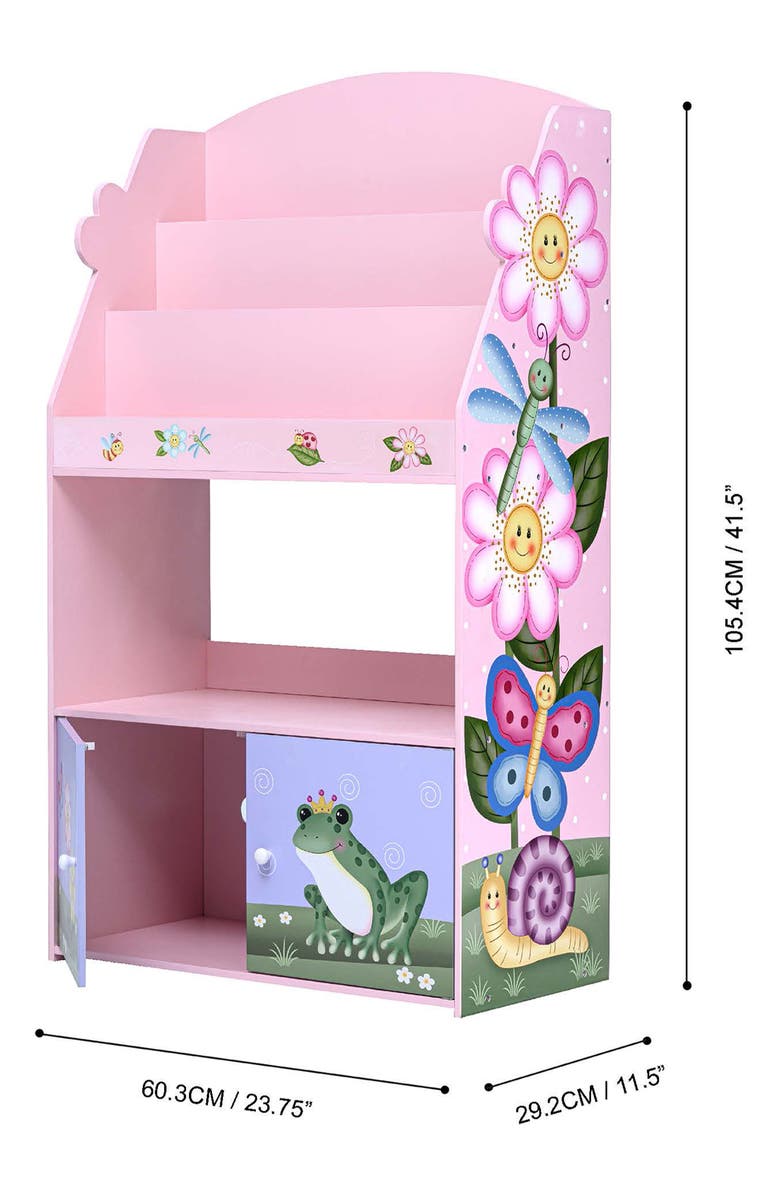 Teamson Kids Fantasy Fields Magic Garden 3-Tier Wood Bookshelf, Alternate, color,