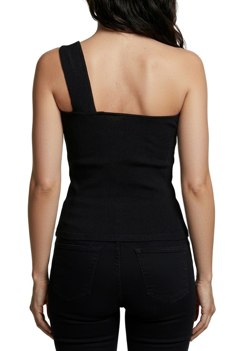 One-Shoulder Knit Top, Alternate, color, BLACK