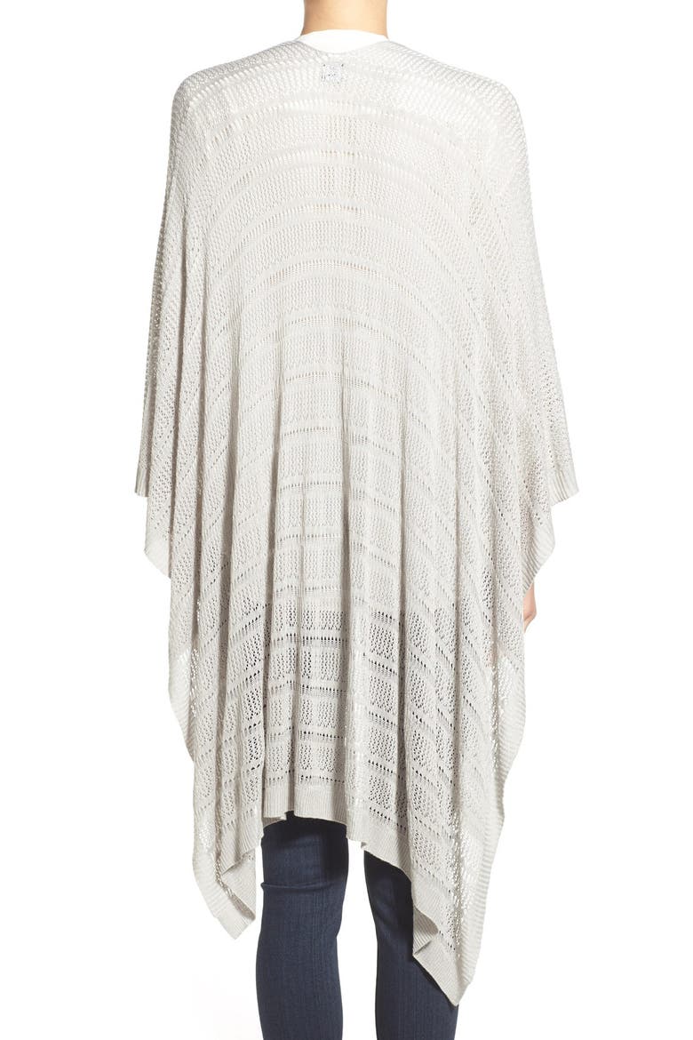 Pointelle Knit Cape, Alternate, color, GREY