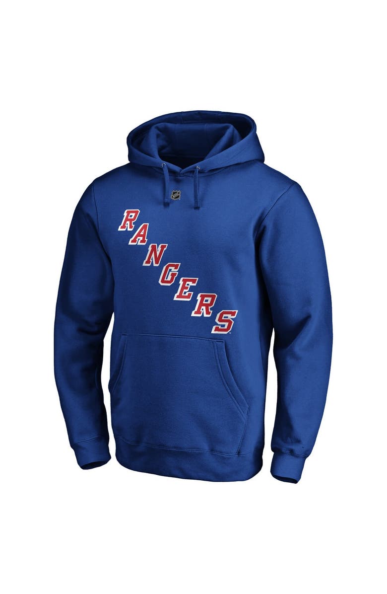 FANATICS Men's Fanatics Branded Artemi Panarin Blue New York Rangers Authentic Stack Player Name & Number Fitted Pullover Hoodie, Alternate, color, Blue