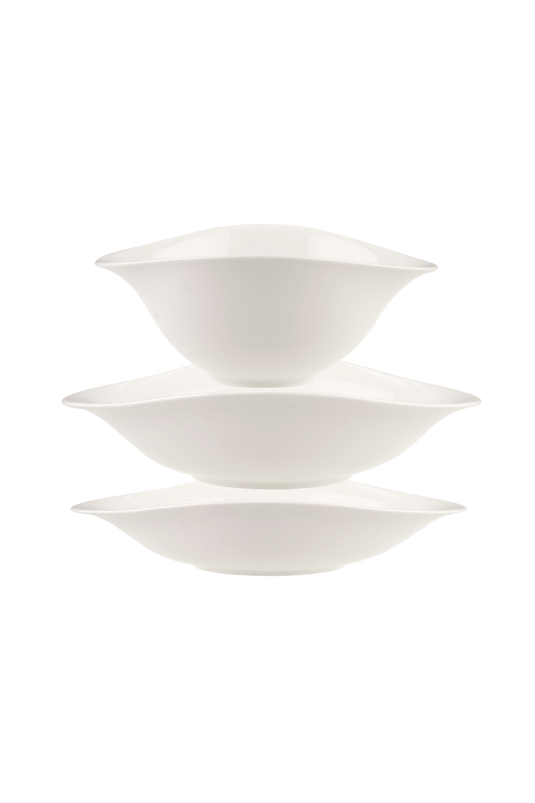 Vapiano 6 Piece Set 2 x Pasta, Salad, Soup Bowl, Main, color, White