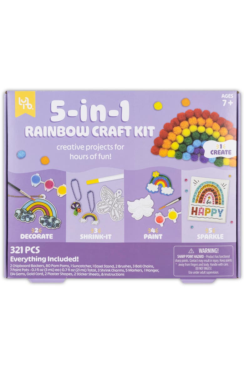 Little Yellow Bicycle Bicycle 5In1 Rainbow Craft Kit, Main, color, Multicolored