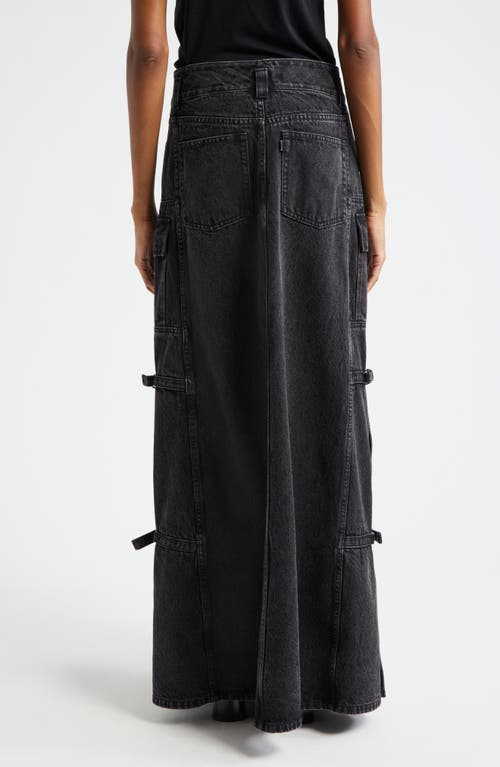 3.1 Phillip Lim Utility Denim Maxi Skirt In Washed Black