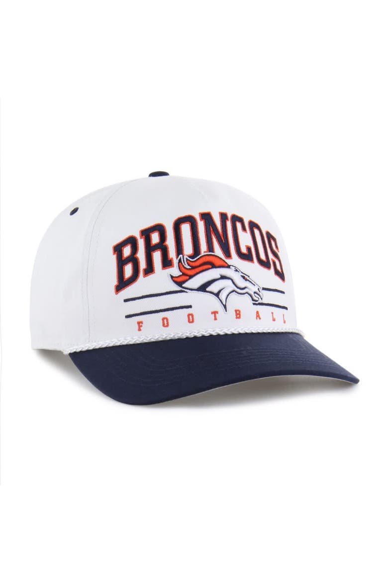 Men's '47 White/Navy Denver Broncos Roscoe Two-Toned Hitch Adjustable Hat, Alternate, color, White