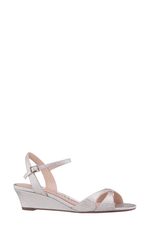 Flora Ankle Strap Wedge Sandal (Women)