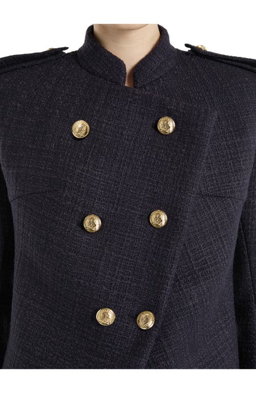 Balmain Tweed 6-button Jacket In Blue