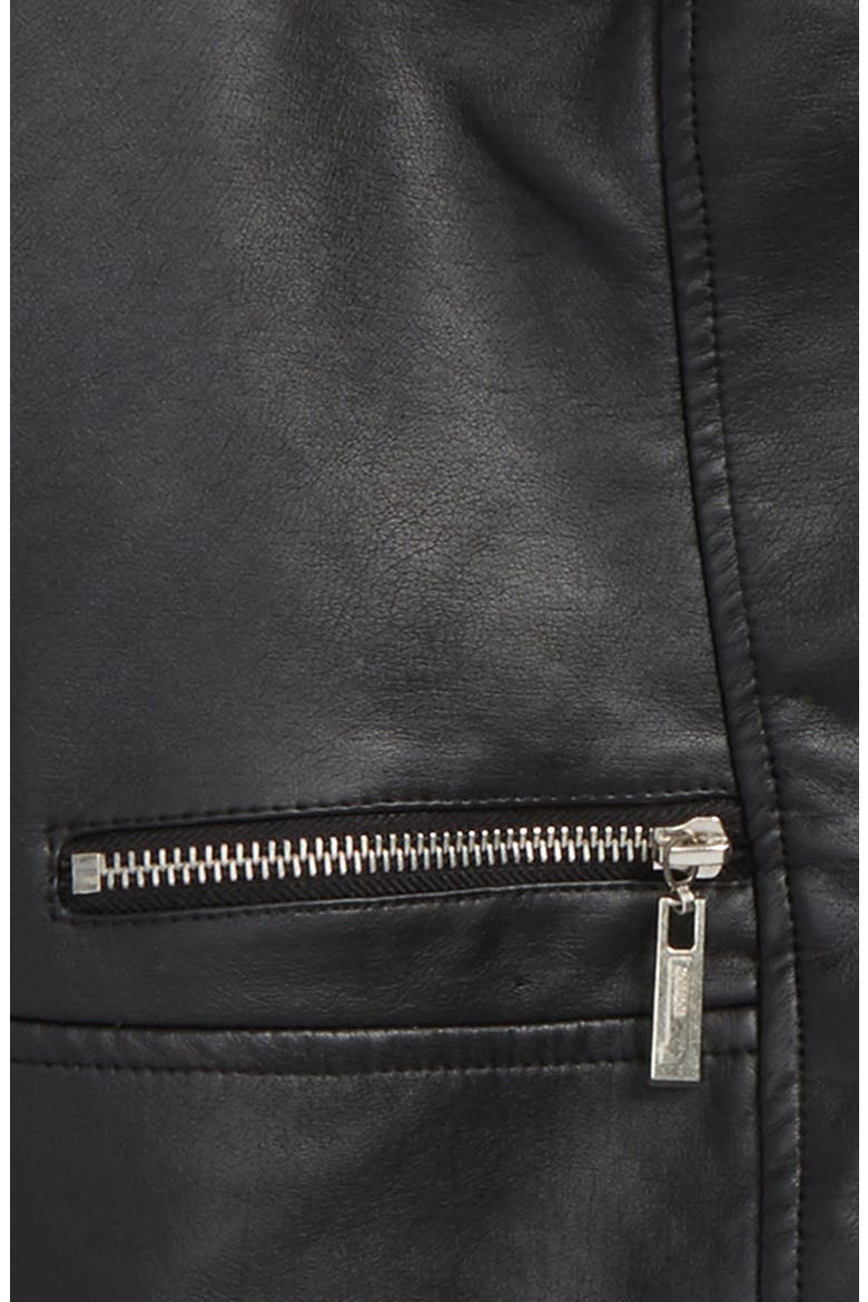 Faux Leather Moto Jacket, Alternate, color, BLACK