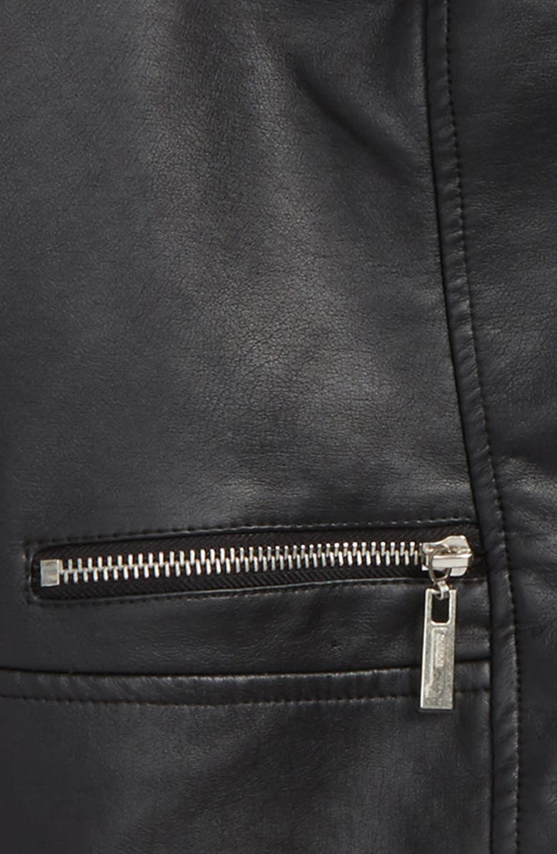 Jou Jou Faux Leather Moto Jacket, Alternate, color, 