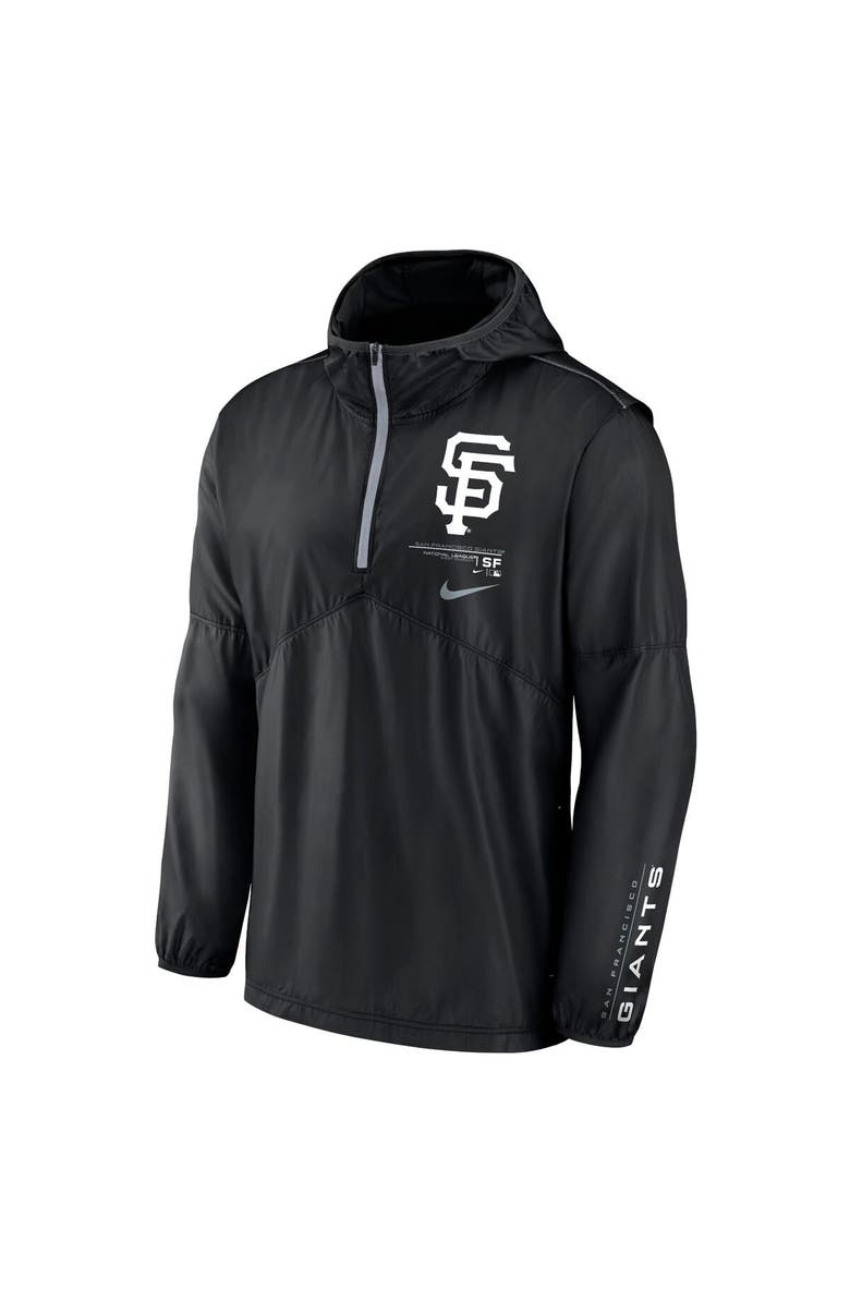Nike Men's Nike Black San Francisco Giants Authentic Night Game Performance Half-Zip Windbreaker, Alternate, color,