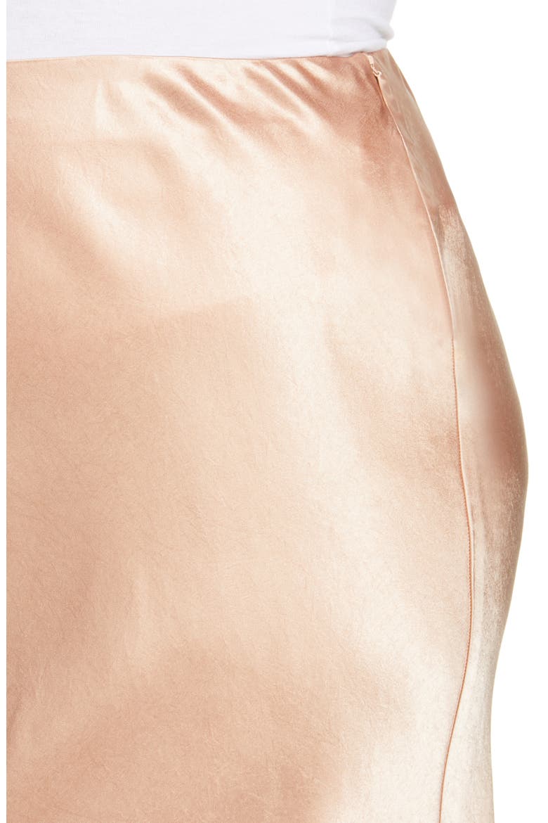 Side Slit Satin Midi Skirt, Alternate, color, YARROW