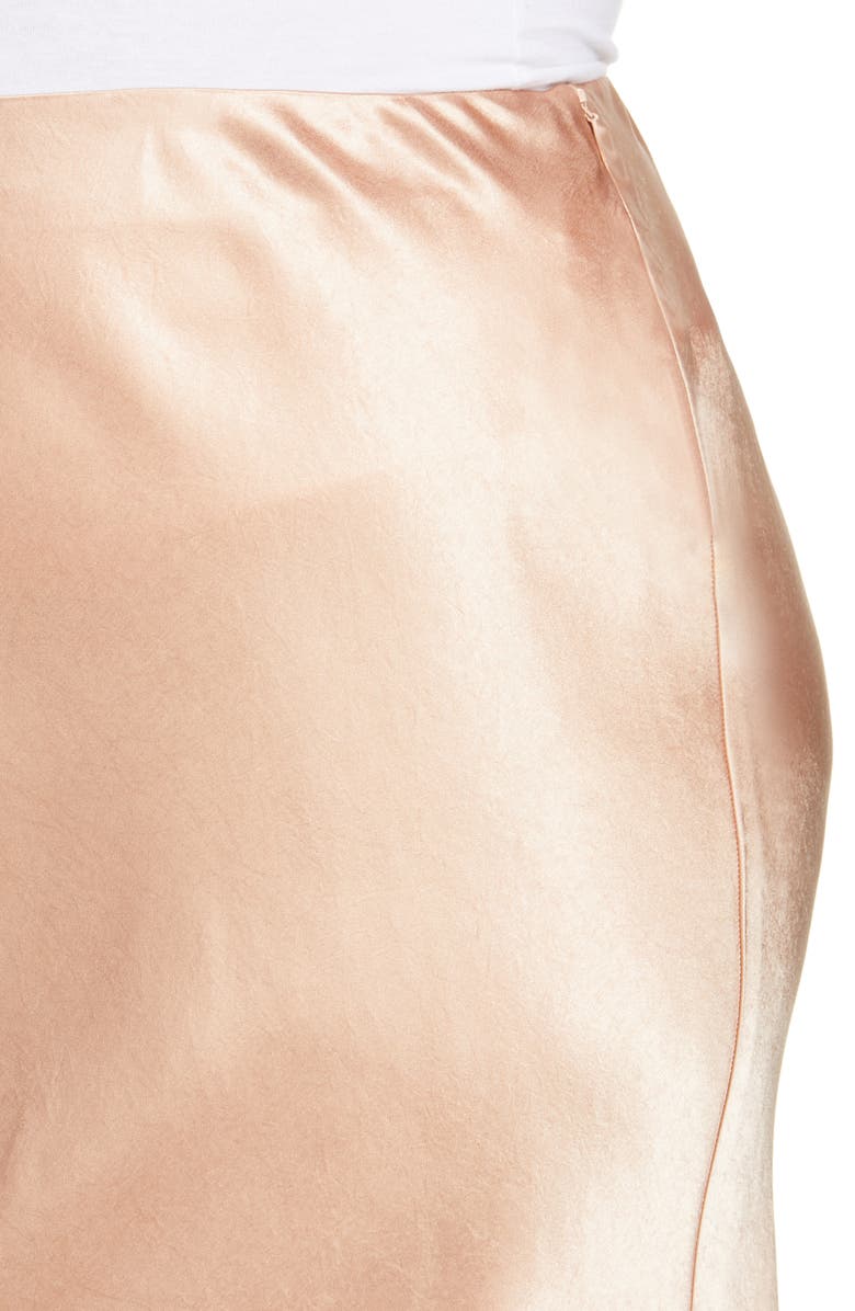 Vince Side Slit Satin Midi Skirt, Alternate, color,