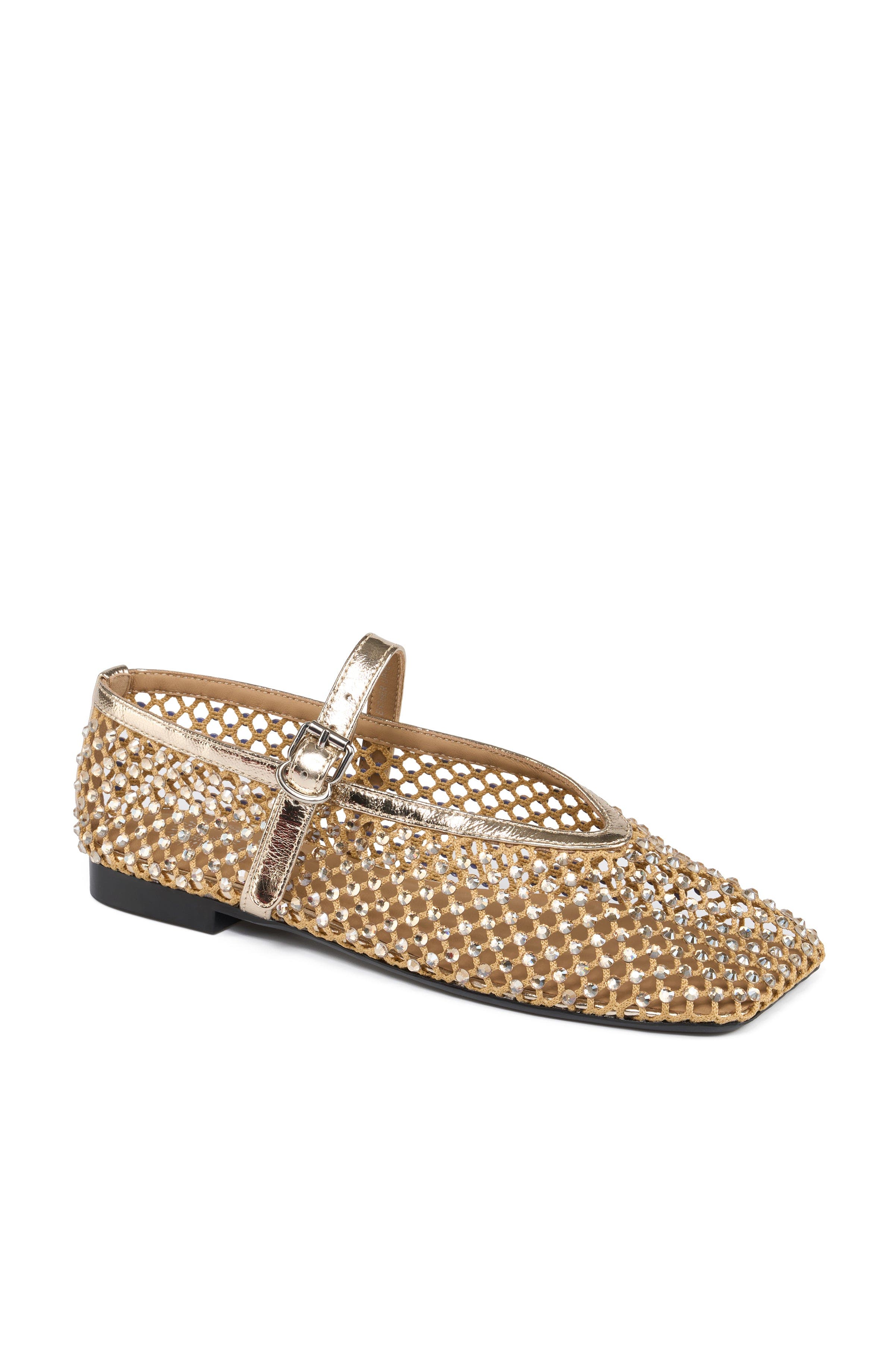 Grace Footwear Christen Crystal Mesh Mary Jane, Main, color, Gold