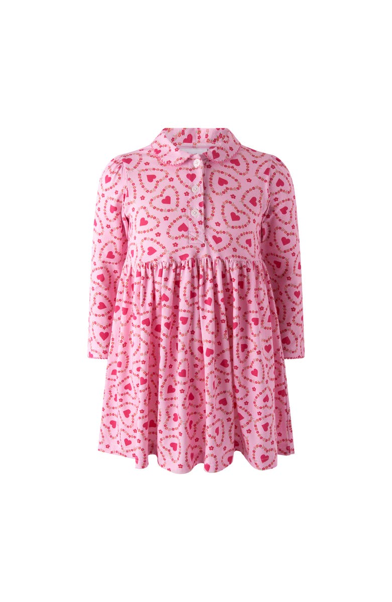 Rachel Riley Floral Heart Jersey Dress, Main, color, Pink