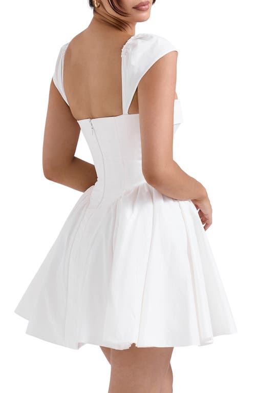 House Of Cb Florence Stretch Cotton Blend Cocktail Minidress In White
