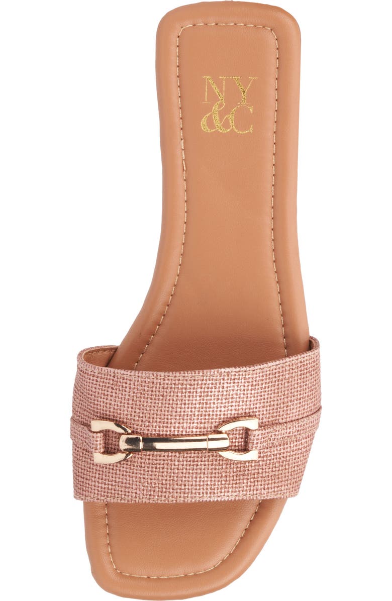 NEW YORK AND COMPANY Naia Slide Sandal, Alternate, color, Copper Linen Pu