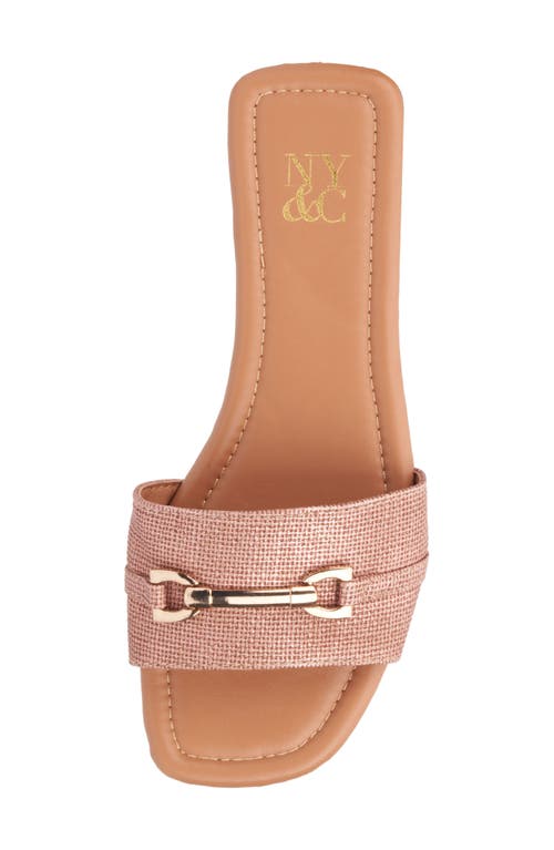 New York And Company Naia Slide Sandal In Copper Linen Pu