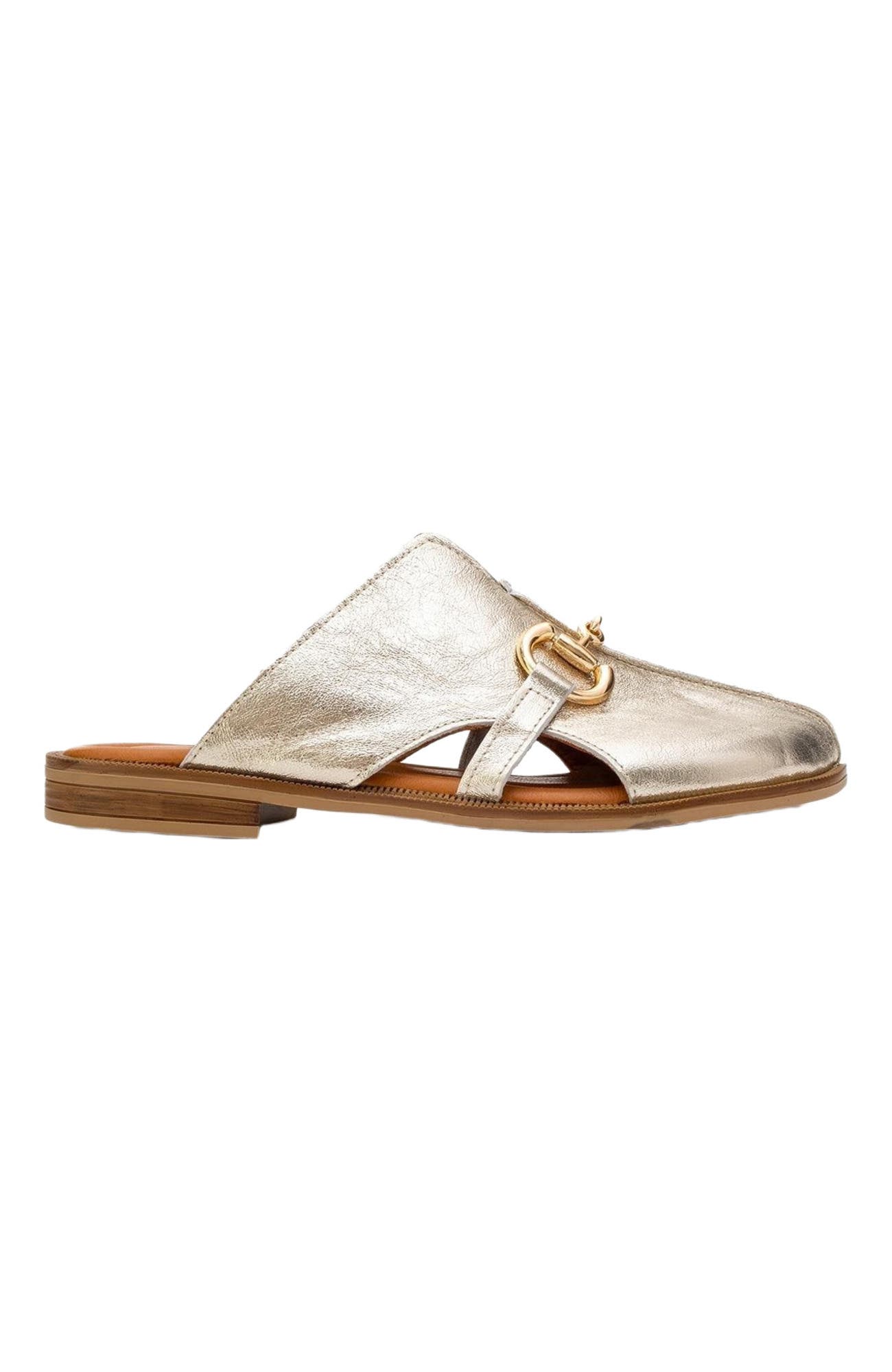 Forever & Always Shoes Favor Leather Mules, Alternate, color, Gold Leather