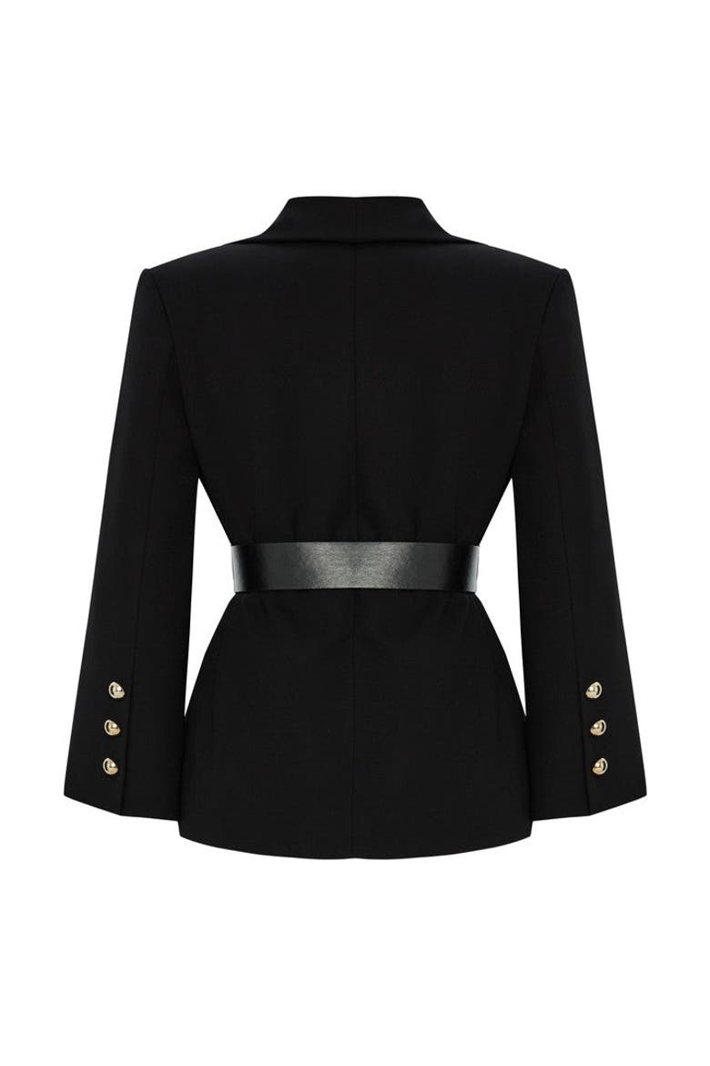 Armida Belted Jacket, Alternate, color, BLACK