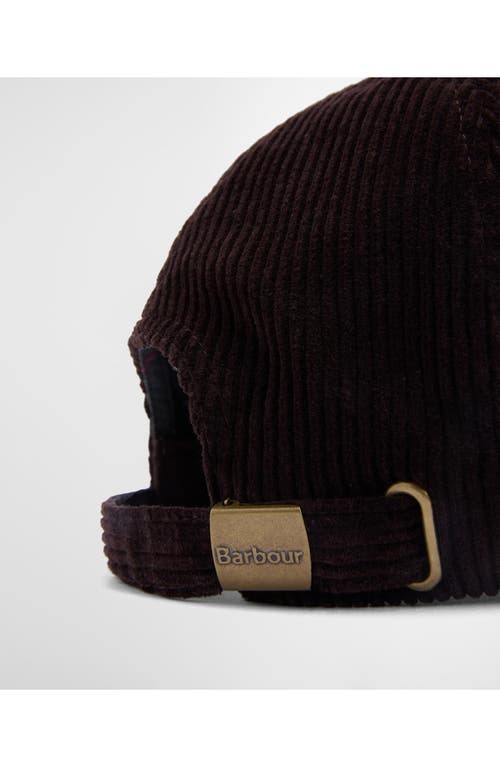 Barbour Preston Adjustable Corduroy Baseball Cap In Black