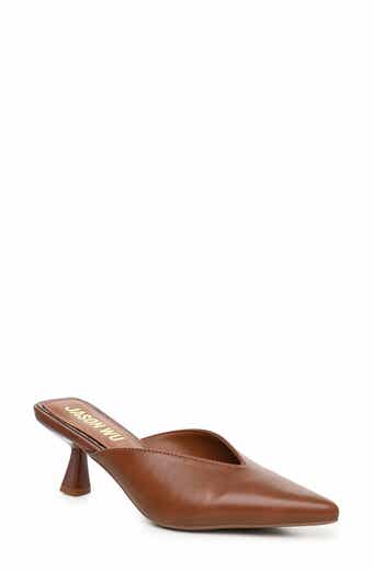 Faux Leather Pointed Toe Mule