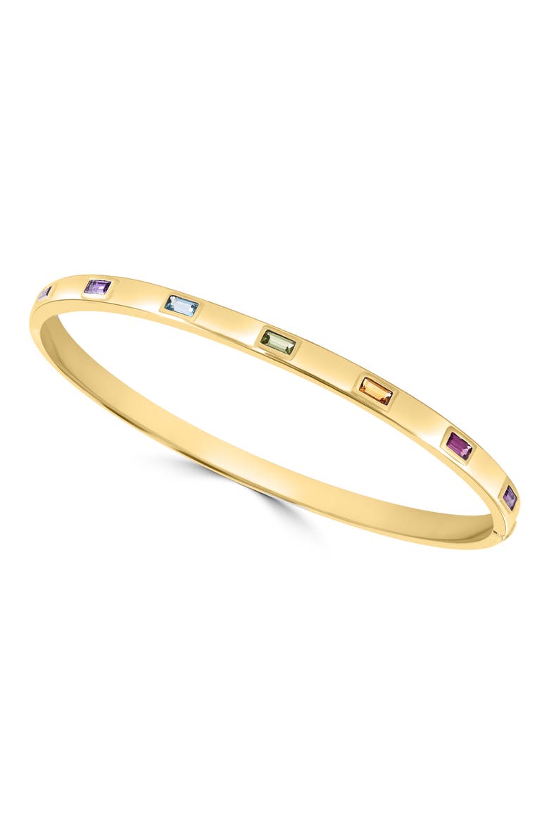 Semiprecious Stone Bangle Bracelet, Alternate, color, GOLD