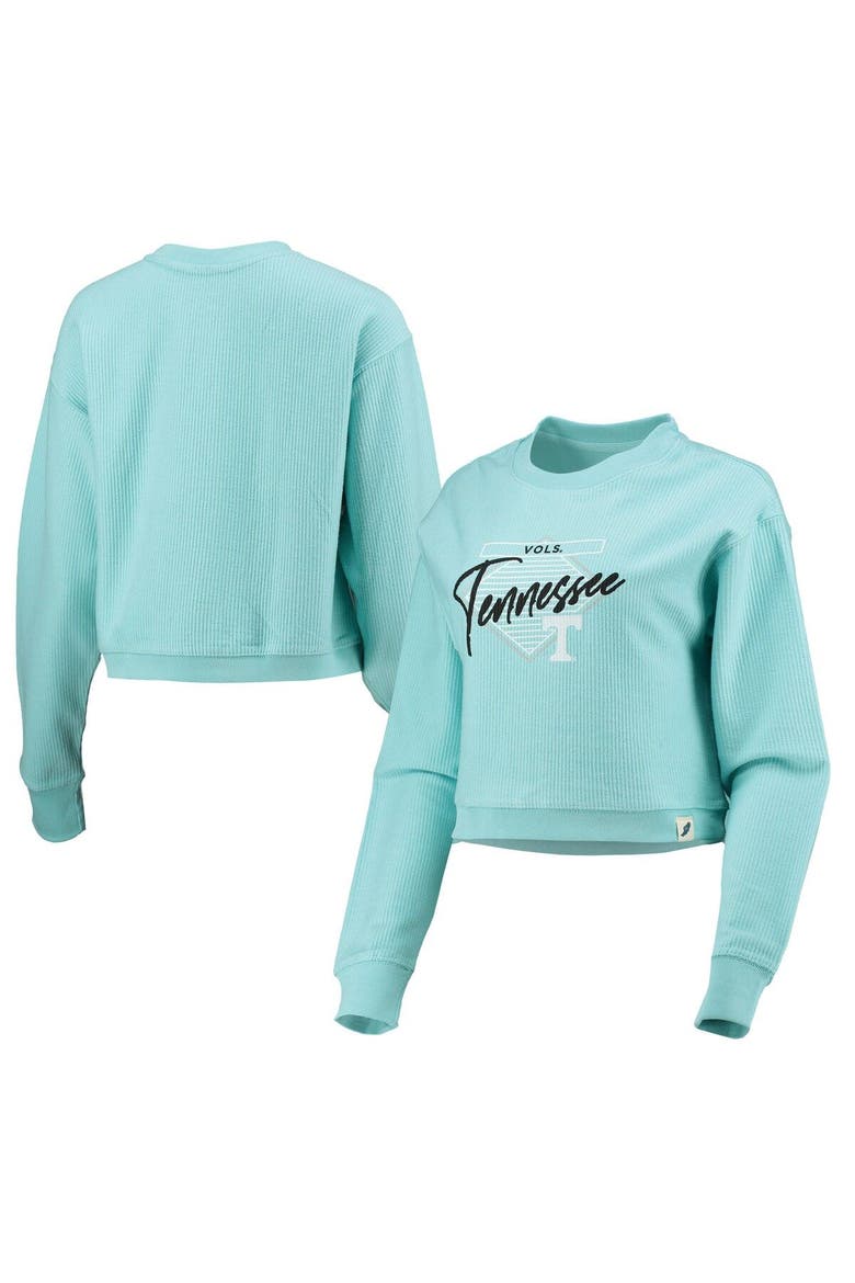 Women's League Collegiate Wear Light Blue Tennessee Volunteers Corded Timber Cropped Pullover Sweatshirt, Main, color, Light Blue