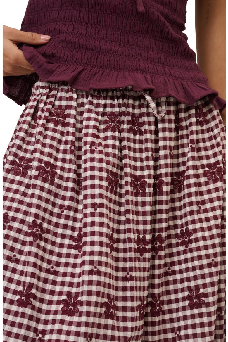Naples Cotton Blend Midi Skirt, Alternate, color, RED