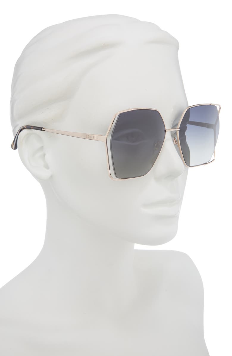 DIFF Donna IV Square Sunglasses, Alternate, color, Champagne