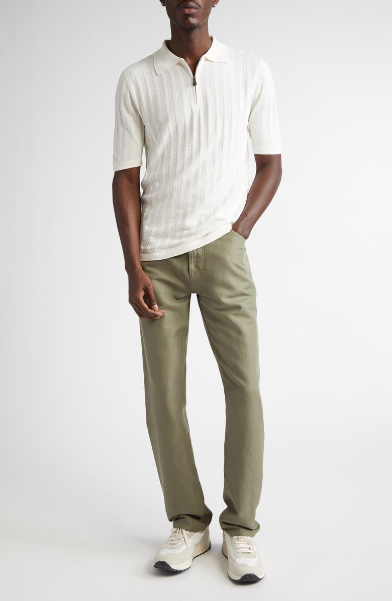 ISAIA Silk Rib Polo, Alternate, color, Open White