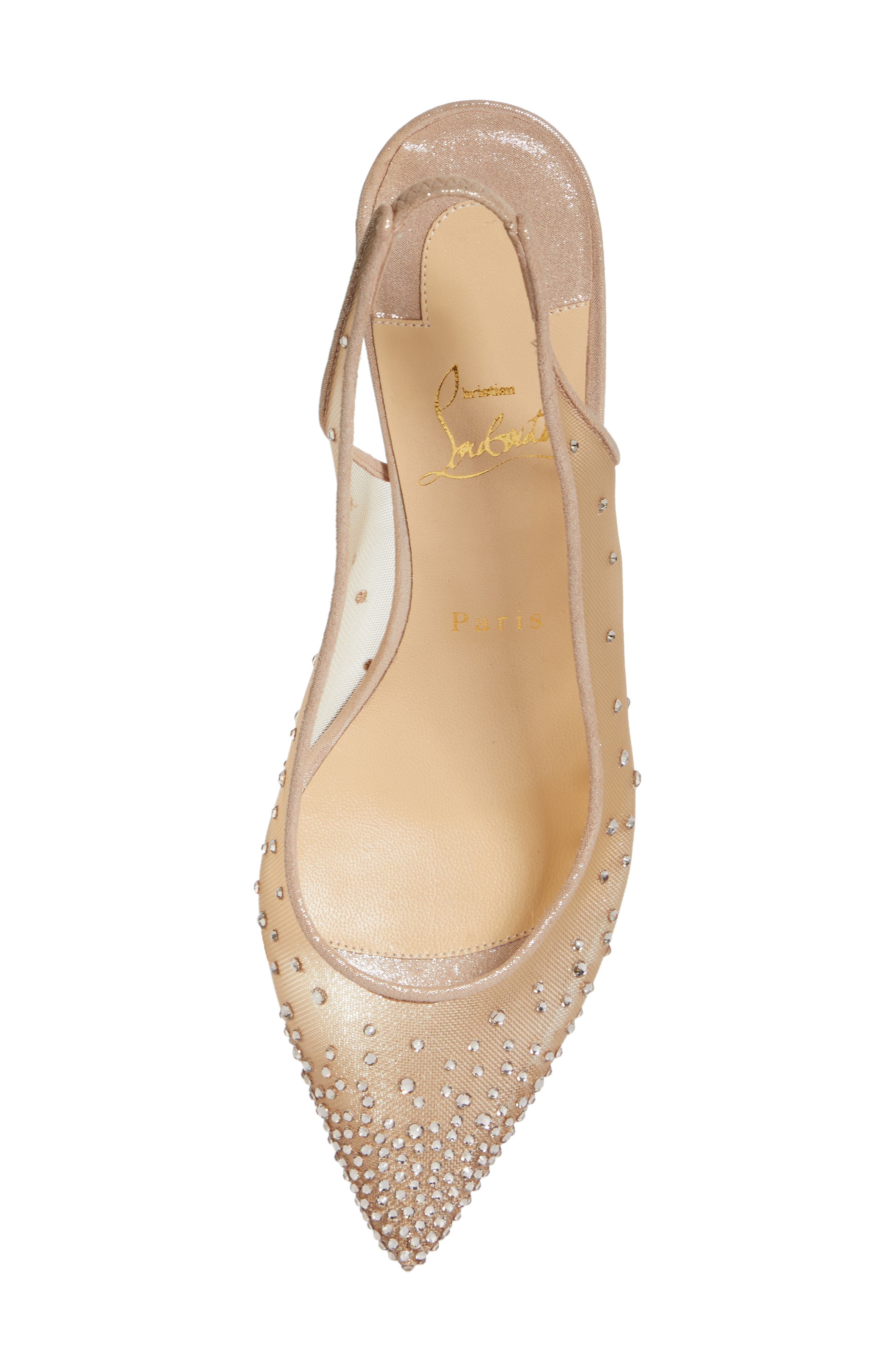 Christian Louboutin Follies Crystal Embellished Slingback Pump, Alternate, color, 