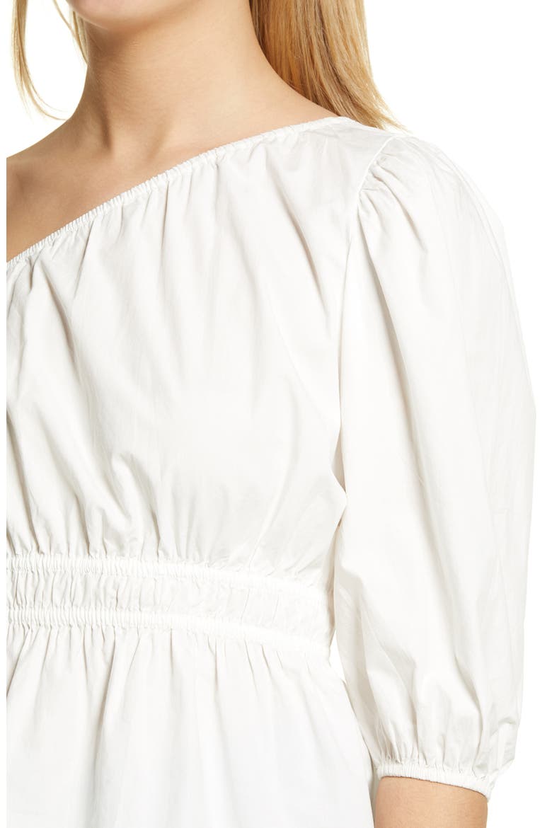 Molene One-Shoulder Peplum Blouse, Alternate, color, SNOW WHITE