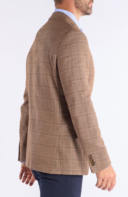 Savile Row Co Windowpane Knit Sport Coat In Brown