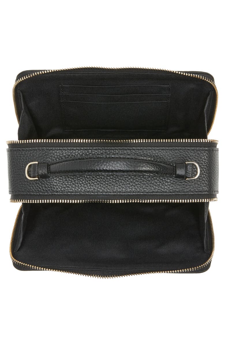 Kate Spade New York hudson pebble leather double zip crossbody, Alternate, color, Black