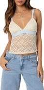 EDIKTED Lace Open Back Crop Camisole