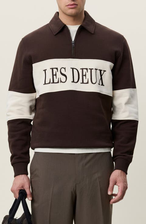 Zipper Rugby Graphic Pullover