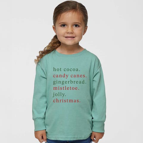 Christmas Words Typewriter Long Sleeve Tee Toddler