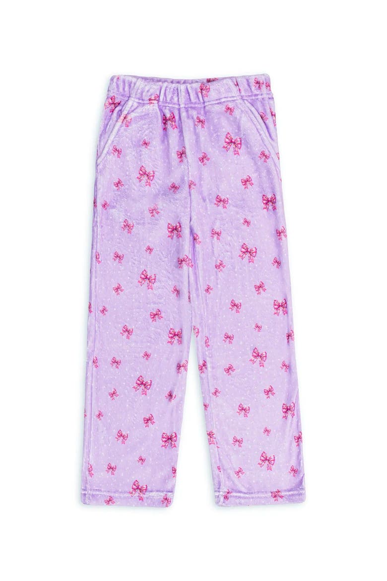 Plush Holiday Bows loungewear pant, Alternate, color, Lavender